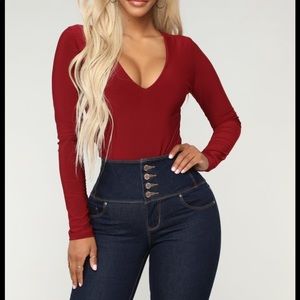 Burgundy bodysuit